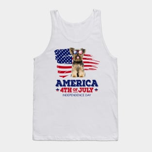 Yorkie Flag USA - America 4th Of July Independence Day Tank Top